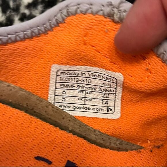 Plae Emme Shimmer Suede & Mesh Lavender/Violet Sneaker Size 6 - Picture 8 of 9